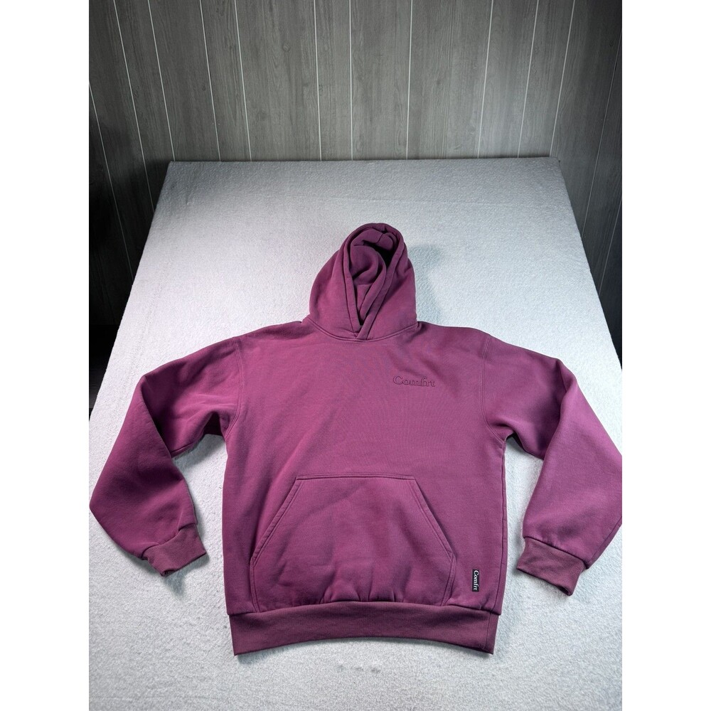 Comfrt Men's Size L Maroon Burgundy Pullover Hoodie Sweatshirt Hooded Pockets